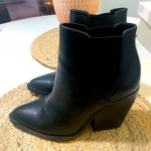 BP. Black leather booties